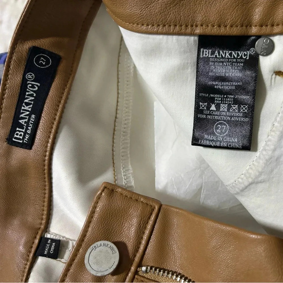 NWT BLANKNYC Women’s Baxter Leather Nude Pants - Picture 9 of 15